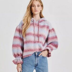 Something Navy Ombre Striped Hoodie Sweater